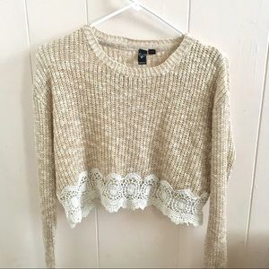Windsor Oatmeal Lace Sweater